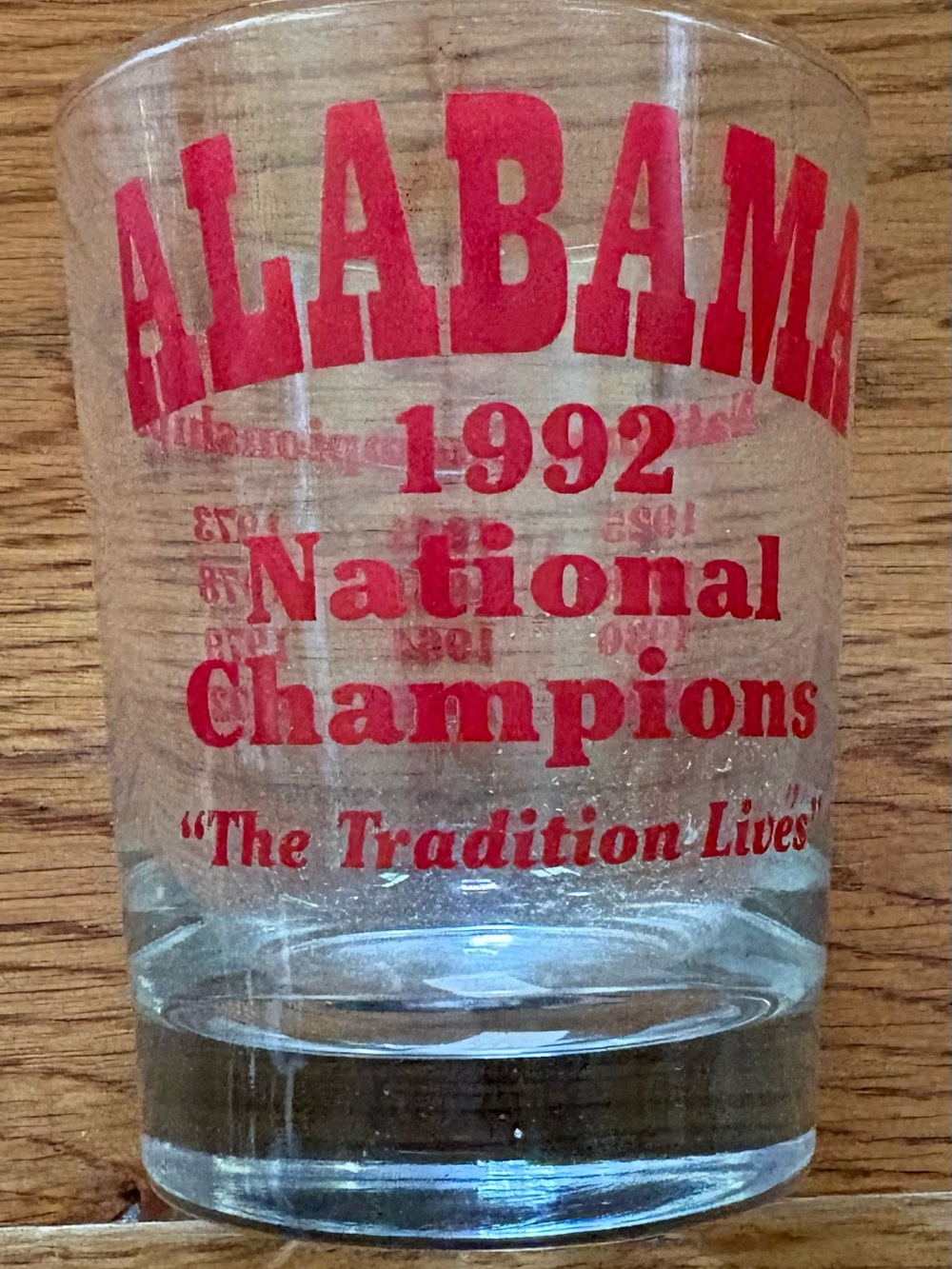 Alabama Crimson Tide 1992 CHAMPIONSHIP Glass  NCAA football, 16oz